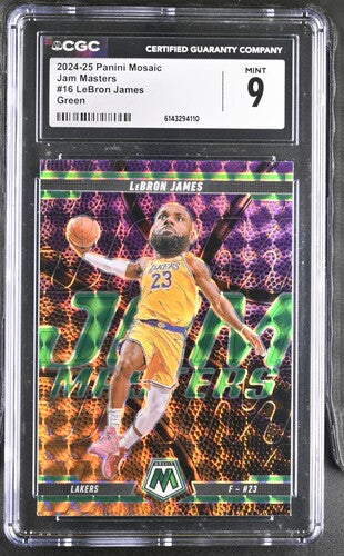 2024-25 Panini Mosaic Jam Masters #16 Lebron James Green CGC 9 SC5
