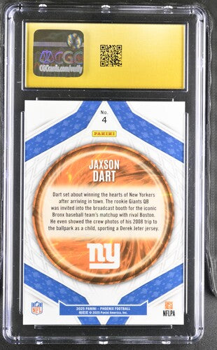 2025 Panini Phoenix Paragon #4 Jaxson Dart CGC Pristine 10 SC2