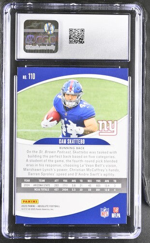2025 Panini Absolute #110 Cam Skattebo Gold Stars CGC 9 SC2