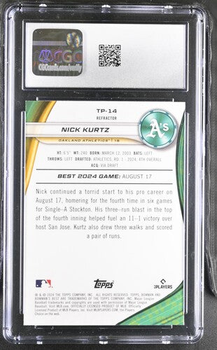 2024 Bowman Best Top Prospects #TP-14 Nick Kurtz Refractor CGC 10 SC4