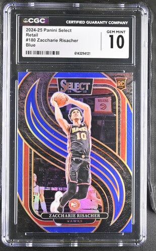 2024-25 Panini Select Retail #180 Zaccharie Risacher Blue CGC 10 SC5