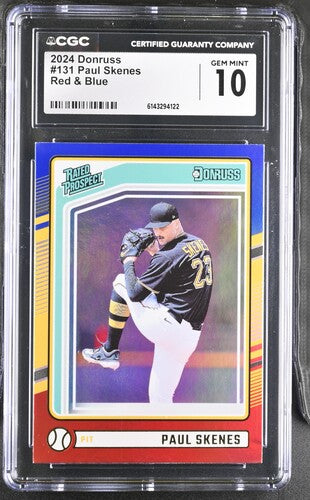 2024 Panini Donruss #131 Paul Skenes Red & Blue CGC 10 SC4