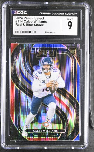 2024 Panini Select #114 Caleb Williams Red & Blue Shock CGC 9 SC2