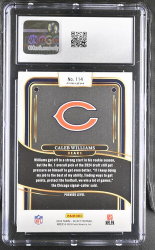 2024 Panini Select #114 Caleb Williams Red & Blue Shock CGC 9 SC2