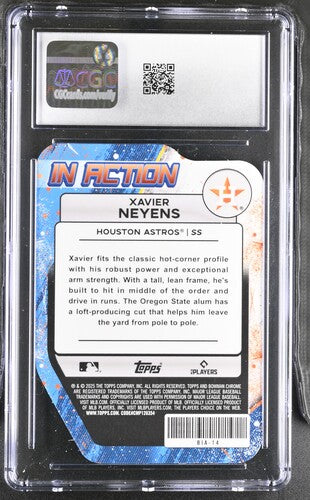 2025 Bowman Draft Mega Box In Action #BIA-14 Xavier Neyens Green CGC 10 SC4