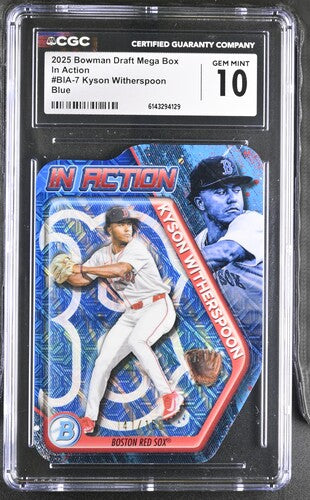 2025 Bowman Draft Mega Box In Action Kyson Witherspoon Blue CGC 10 SC4