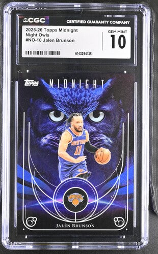 2025-26 Topps Midnight Night Owls #NO-10 Jalen Brunson CGC 10 SC5