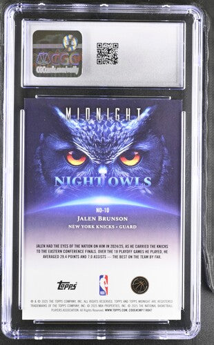 2025-26 Topps Midnight Night Owls #NO-10 Jalen Brunson CGC 10 SC5