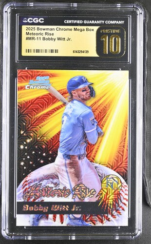 2025 Bowman Chrome Mega Box Meteoric Rise #MR-11 Bobby Witt Jr. CGC Pristine 10 SC4