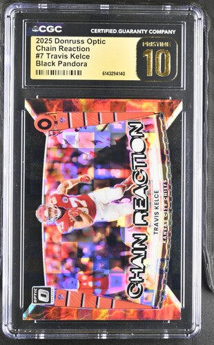 2025 Donruss Optic Chain Reaction #7 Travis Kelce Black Pandora CGC Pristine 10 SC2