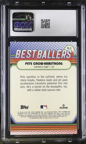 2024 Bowman's Best Best Ballers #BB-22 Pete Crow-Armstong CGC 10 SC4