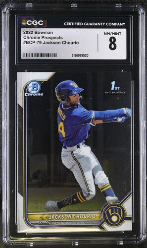 2022 Bowman Chrome Prospect Jackson Chourio CGC 8 SC3