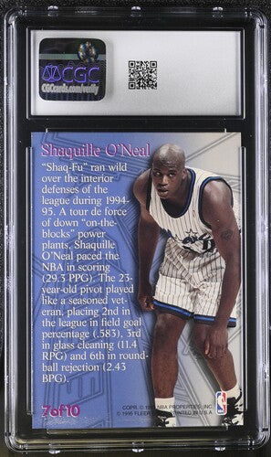 1995-96 Fleer Metal Steel Tower #7 Shaquille O'Neal CGC 8.5 SC5