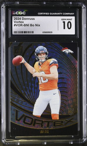 2024 Donruss Vortex #VOR-BNI Bo Nix CGC 10 SC2