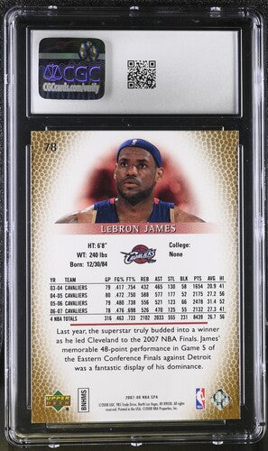 2007-08 SP Authentic #78 LeBron James CGC 10 SC5