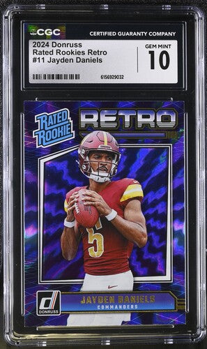 2024 Donruss Rated Rookies Retro #11 Jayden Daniels CGC 10 SC2