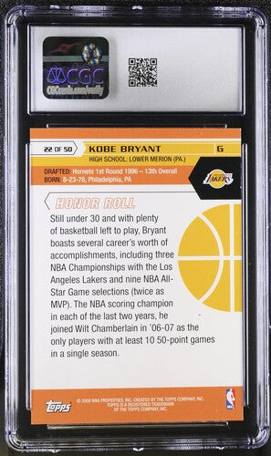 2007-08 Topps 50th Anniversary #22 Kobe Bryant CGC 9 SC5