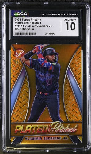 2025 TOPPS PRISTINE PLATED AND POLISHED #PP-14 VLADIMIR GUERRERO JR. GOLD REFRACTOR CGC 10 SC4