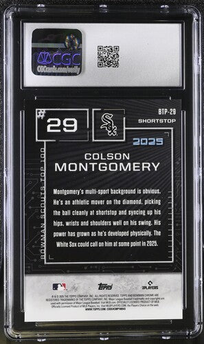 2025 Bowman Scouts Top 100 #BTP-29 Colson Montgomery Gold Refractor CGC 10 SC4