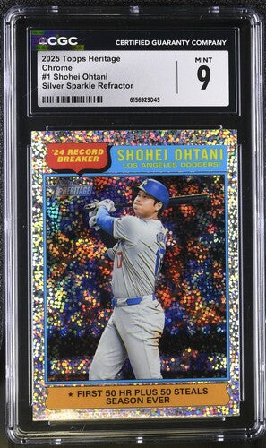 2025 Topps Heritage Chrome #1 Shohei Ohtani Silver Sparkle Refractor CGC 9 SC4