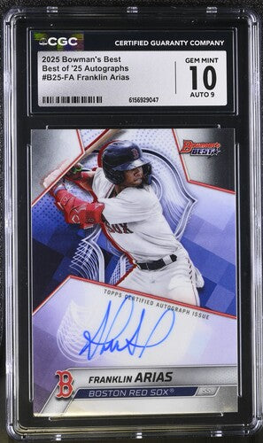 2025 Bowman's Best Best of 25' Autographs #B25-FA Franklin Arias CGC 10 Auto 9 SC4