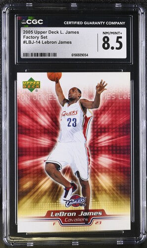 2005 UPPER DECK L. JAMES FACTORY SET #LBJ-14 LEBRON JAMES CGC 8.5 SC5
