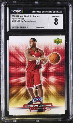 2005 UPPER DECK L. JAMES FACTORY SET #LBJ-10 LEBRON JAMES CGC 8 SC5