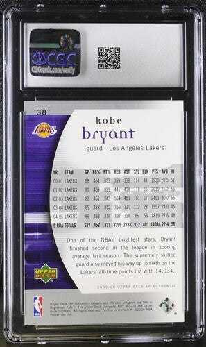 2005-06 SP Authentic #38 Kobe Bryant CGC 10 SC5