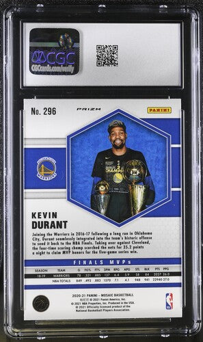 2020-21 Panini Mosaic #296 Kevin Durant Reactive Orange CGC 10 SC5