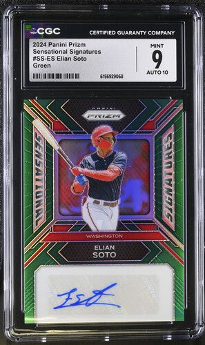 2024 PANINI PRIZM SENSATIONAL SIGNATURES #SS-ES ELIAN SOTO GREEN CGC 9 SC4