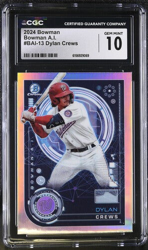 2024 BOWMAN A.I #BAI-13 DYLAN CREWS CGC 10 SC4