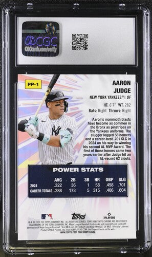 2025 Topps Chrome Powe Players #PP-1 Aaron Judge CGC 10 SC4