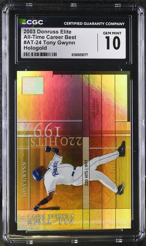 2003 Donruss Elite All-Time Career Best #AT-24 Tony Gwynn Hologold CGC 10 SC4