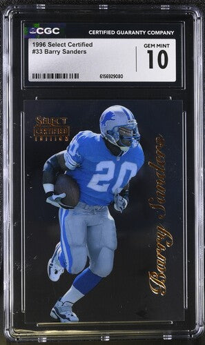1996 Select Certified #33 Barry Sanders CGC 10 SC2