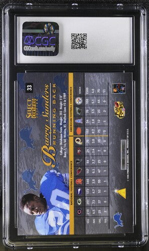 1996 Select Certified #33 Barry Sanders CGC 10 SC2