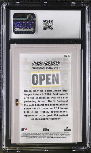2025 Bowman Hobby Stars #HS-13 Paul Skenes CGC 9 SC4