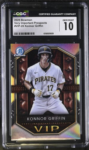 2025 BOWMAN VERY IMPORTANT PROSPECTS #VIP-20 KONNOR GRIFFIN CGC 10 SC4
