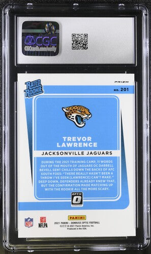 2921 DONRUSS OPTIC #201 TREVOR LAWRENCE BLUE HYPER CGC 9 SC2