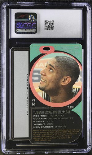 2000 CROWN PRO DOG TAGS #T-02 TIM DUNCAN CGC 9 SC5