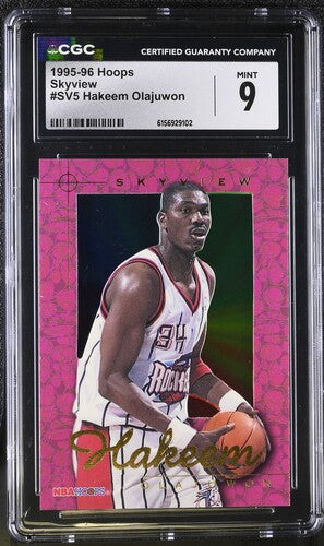 1995-96 Hoops Skyview #SV5 Hakeem Olajuwon CGC 9 SC5