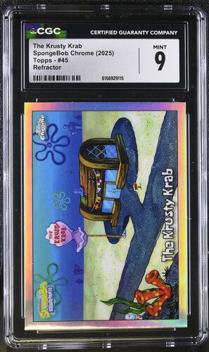 2025 Topps Chrome SpongeBob #45 The Krusty Krab Refractor CGC 9