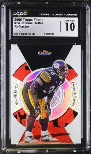 2005 Topps Finest #24 Jerome Bettis Refractor CGC 10 SC2