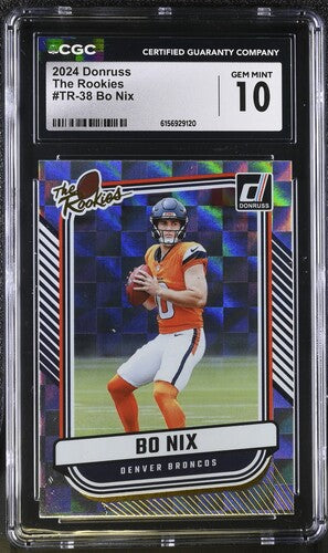 2024 Donruss The Rookies #TR-38 Bo Nix CGC 10 SC2