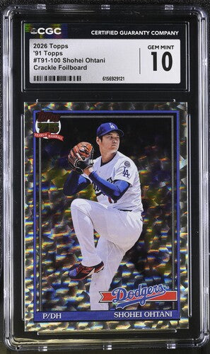 2026 Topps '91 Topps #T91-100 Shohei Ohtani Crackle Foilboard CGC 10 SC4