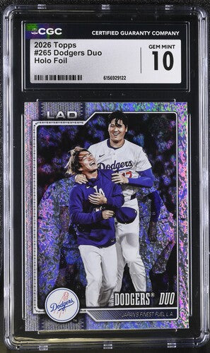 2026 TOPPS #265 DODGERS DUO HOLO FOIL CGC 10 SC4
