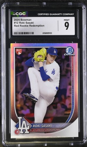 2025 Bowman #12 Roki Sasaki Red Rookie Redemption CGC 9 SC4