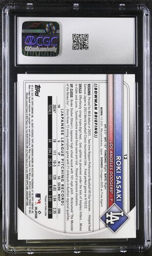 2025 Bowman #12 Roki Sasaki Red Rookie Redemption CGC 9 SC4