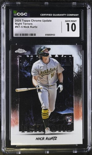 2025 Topps Chrome Update Night Terrors Nick Kurtz CGC 10 SC4