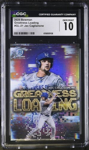 2025 BOWMAN GREATNESS LOADING #GL-21 JAC CAGLIANONE CGC 10 SC4