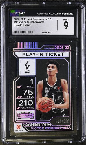 2025-26 Panini Contenders EB #93 Victor Wembanyama Play-In-Ticket CGC 9 SC5
